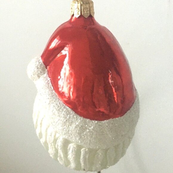 ✨NEW Authentic Christopher Radko Happy SANTA HEAD Cute Hand Blown Glass Ornament - Picture 7 of 8